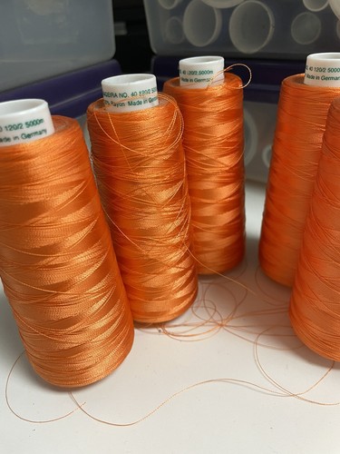 5 Madeira Classic Rayon Embroidery Thread - 40 5500 yd #1178 ORANGE - Picture 4 of 6