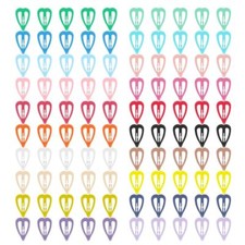 Heart Hair Clips 100-Pack 20 Colors Non-Slip Snap Barrettes for Girls Women T...