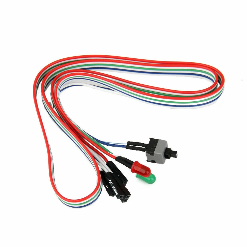 ATX PC Computer Motherboard Stromkabel Schalter Ein / Aus / Zurücksetzen mit LED - Bild 3 von 4