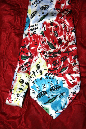 RARE Howard Finster Artist Silk Necktie Tie - Picture 2 of 8