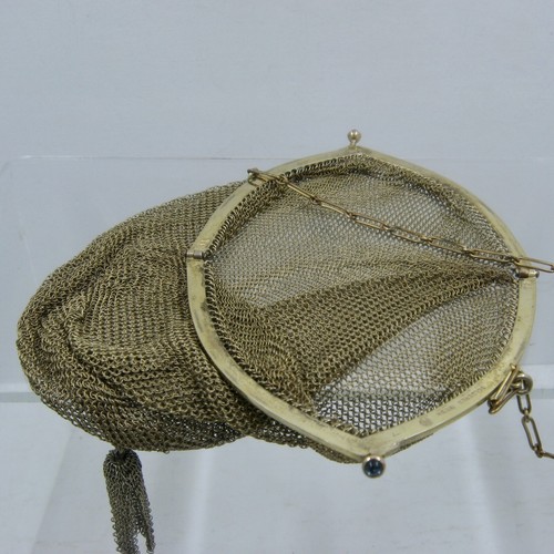 Ca 1910s E.A. Bliss Goldtone Mesh Flapper Bag - Picture 9 of 13