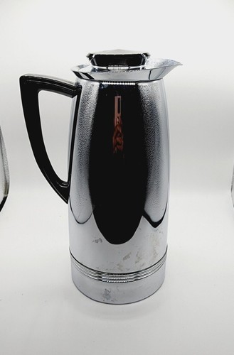 Vintage 70’s West Bend Thermo Serv Carafe 6820 Insulated Coffee Pot-Chrome Retro - Picture 4 of 9