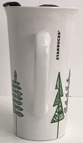 Starbucks Pine Trees grün/weiß 14,3 fl oz Becher 2015 Holiday Christmas mit Deckel - Bild 5 von 9