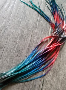 X Long Feather Hair Extensions Black Teal Red Blue Dark Ombre