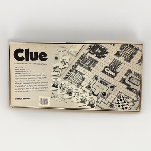 Vintage Clue Parker Brothers 1986 Classic Detective Board Game Complete - Picture 2 of 3