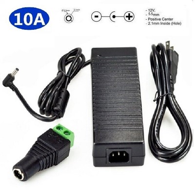 12V 10A Power Supply CCTV DVR & Surveillance Cam   era with 5.5x2.1mm DC
