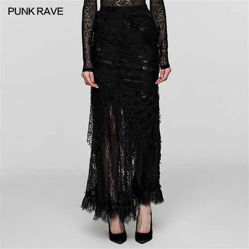 Punk Rave Women'S Gothic Casual Skirts Irregular Hole Decoration Long Skirts - Bild 1 von 10