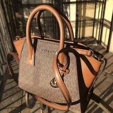 Michael Kors Small Satchel Crossbody Purse Handbag Bag Messenger Shoulder Brown