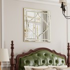 WISFOR Elegant Square Silver Glass Mirror Golden for Home Decor HousewarmingGift