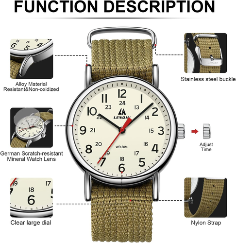 Orologi Militare Sportivo Orologio Analogico Quarzo Da Uomo Impermeabili Orologi - Foto 7 di 12