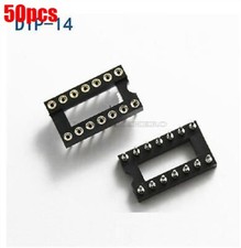 50Pcs Dip Solder Type Socket Adaptor Gold Plated Machined Round 14Pin Sip Ic ir