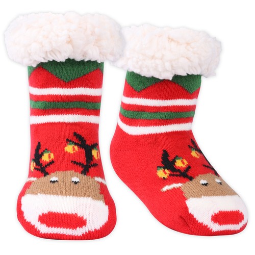 Ultra Thick Toddler Sherpa Fleece Kids Christmas Socks Red for Age 3-12 Years - Picture 3 of 11