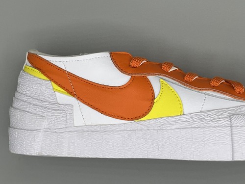 Nike Blazer Low X Sacai DD1877 100 WEISS MAGMA ORANGE Swoosh Schuhe Größe 8, 9 UK - Bild 7 von 12
