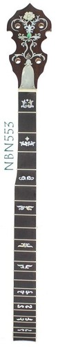 5 String 22 fret Banjo Neck Maple MOP & Abalone Inlaid NBN552-556 - Picture 14 of 27