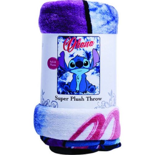 LICENSED Lilo & And Stitch Ohana New Plush Fleece Throw Gift Blanket Disney SOFT - Picture 2 of 2