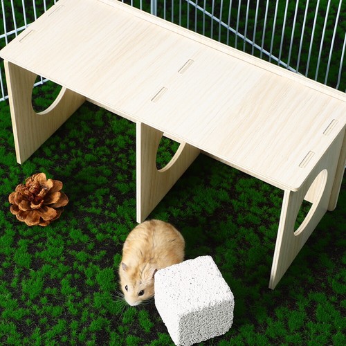 Hamster Wood House Small Animals Hideaway Habitat Chamber Nest with Swing Toy - Bild 10 von 11