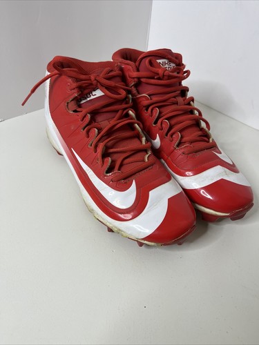 Nike Mens Huarache 807141-417 Red Baseball Cleats Shoes Sneakers Size 9.5