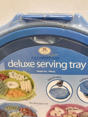 Divided Serving Tray (7) w/Lid and Handle Snack Box Container FREEZER MICRO - Picture 4 of 8