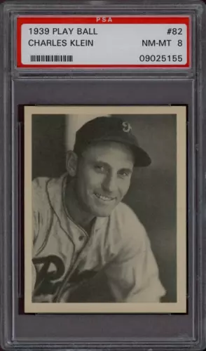 1939 Play Ball #82 Chuck Klein PSA 8