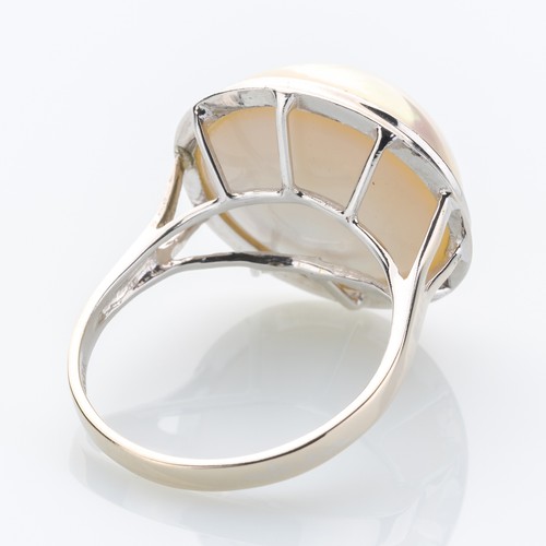Vintage Ring aus 585er Weißgold mit Mabe Perle - Picture 4 of 6