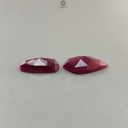 22.70cts Natural Untreated Ruby Gemstone Fancy Step Cut 17*12mm-21*15mm 2pcs Set - Picture 4 of 4