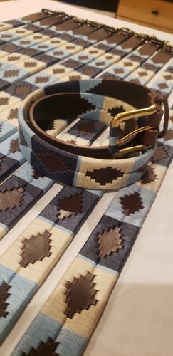 Genuine Leather Belt Adjustable Handmade Woven ALBERY Western Polo Belt Unisex - Picture 2 of 6