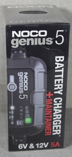 Noco Genius 5 Battery Charger And Maintainer 6V & 12V 5A Smart Battery Charger