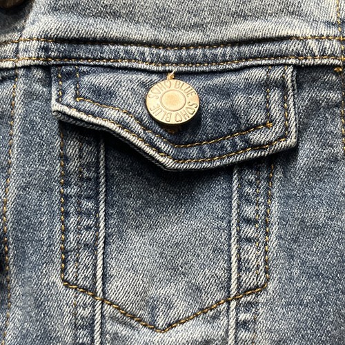 Denim Embroidered “Faith” Girls Custom 'SOHO BLUE' Sz 7/8 Jacket W/ Pockets EUC - Picture 5 of 11