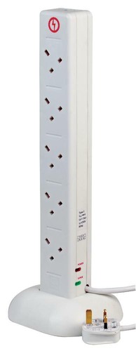 EXTENSION TOWER 10 GANG, CABLE LENGTH 1M, CURRENT RATING 13A, NO. O FOR PRO ELEC