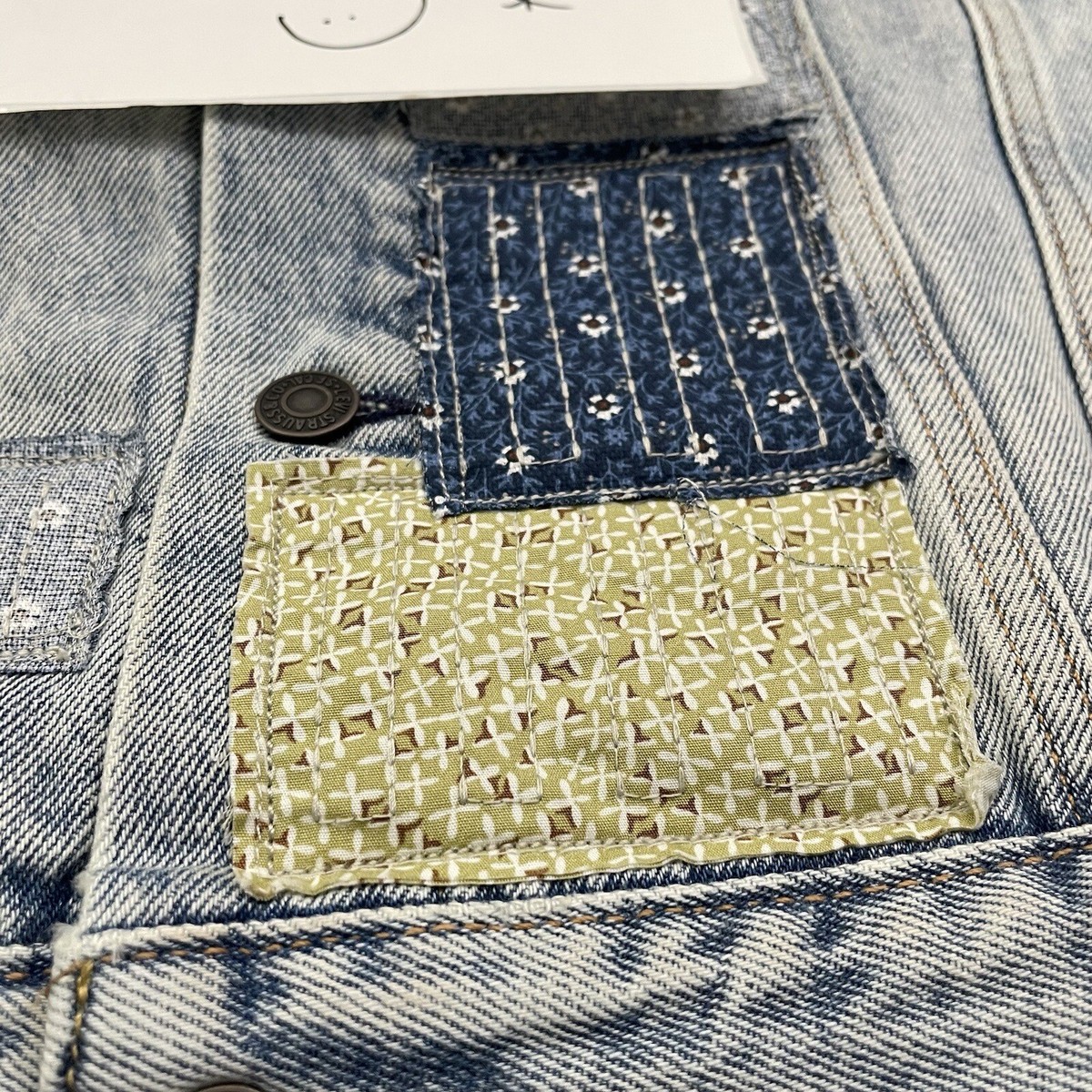 Mens Size M Levis Premium Sashiko Stitch Patchwork Light