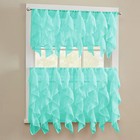 Sheer Voile Vertical Ruffle Window Kitchen Curtain Tiers or Valance Sea