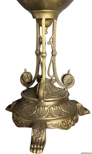 VINTAGE BRASS CENTERPIECE FRUIT BOWL CLAW FEET - Picture 6 of 9