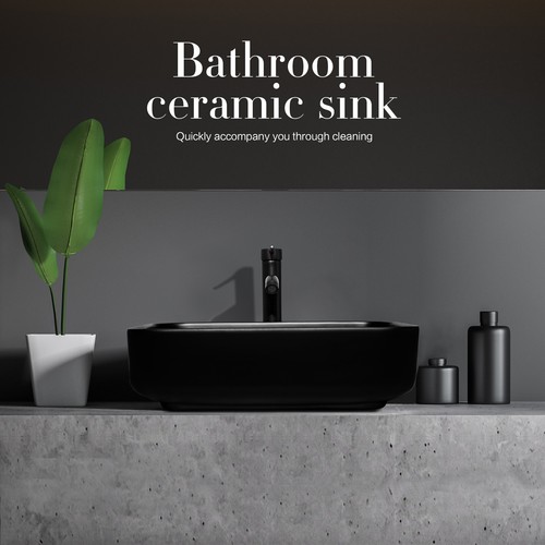 Bathroom Ceramic Sink Faucet Combo Vanity Countertop Basin - Picture 8 of 57