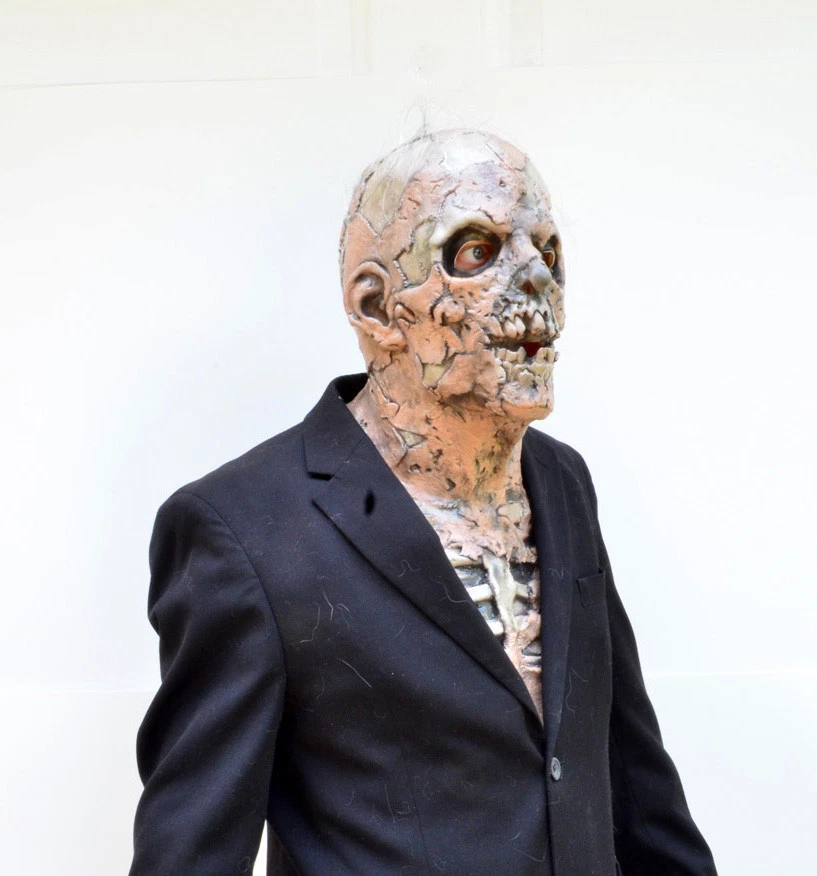 Scary Halloween Walking Dead Decaying Zombie Skeleton Skull Latex Mask - Image 2 of 4