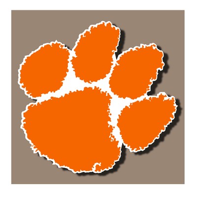 Set Of 2 Vinyl Decal Stickers Clemson Tigers Paw Print Car 6 Ncaa Ebay