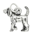 Sterling Silver 3D Bloodhound Hound Dog Charm or Pendant