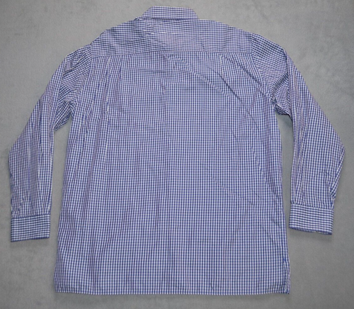 Ermenegildo Zeina Shirt Mens Size XXL Button Up Blue Plaid Long Sleeve 2XL Italy - Picture 6 of 9