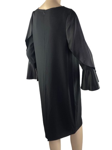 Neu mit Etikett Rickie Freeman Teri Jon schwarz Whimsigoth Cocktailkleid Fee Glockenärmel 8 - Bild 13 von 24