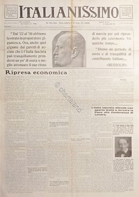 Wochenzeitung Genua Italianissimo Nr. 3-4 - Wirtschaftlicher Aufschwung - 1928