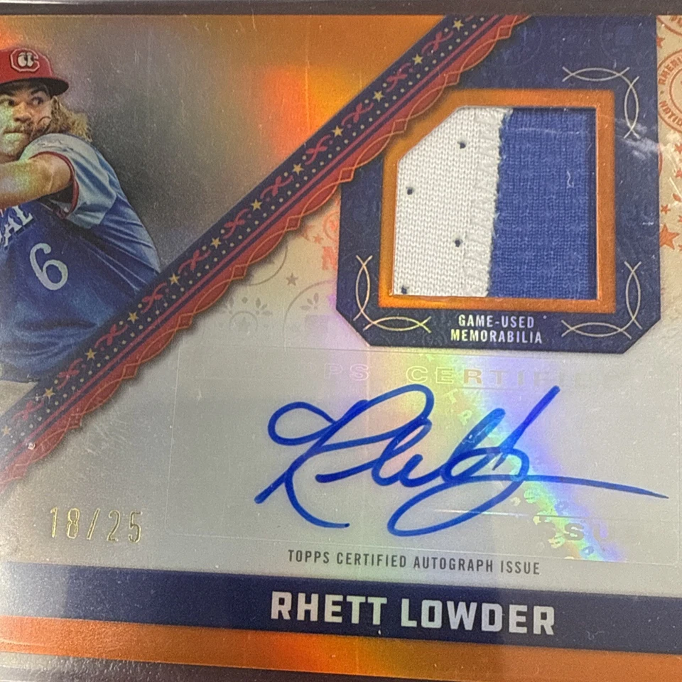 Rhett Lowder 2024 Bowman's Best Futures Game Worn Relic Auto Orange /25 🔥🔥 - Image 4 of 4
