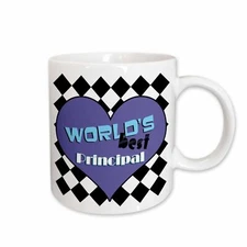 3dRose Worlds Best Principal Blue Mug