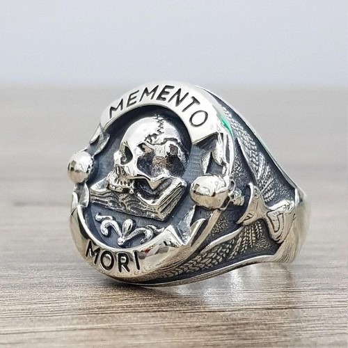 Anillo de plata calavera Memento Mori - Imagen 2 de 5