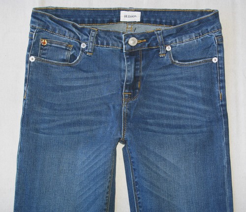 Hudson Little Girls Mid-Waist Straight Jeans Size 16 Blue Distressed+Stretch L26 - Picture 2 of 10