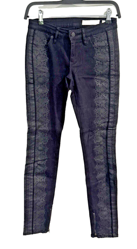 🔥 SASS & BIDE 'Greaty 180' Black Stretchy Jeans | Side Panel & Zips | Size 6