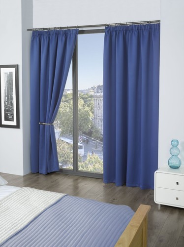 Thermal Thick Blackout Curtains 2 Panels Pencil Pleat Curtains Cali - Picture 20 of 55