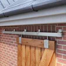 Ju 96" Box Rail Exterior Barn Door Hardware Kit Heavy Duty Sliding Barn Door Har