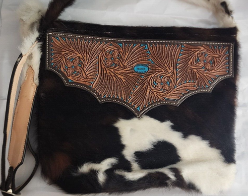 Tyler Peded Maker Claude Texas Leather Hand Tooled Tote Hide Purse New - Picture 5 of 22
