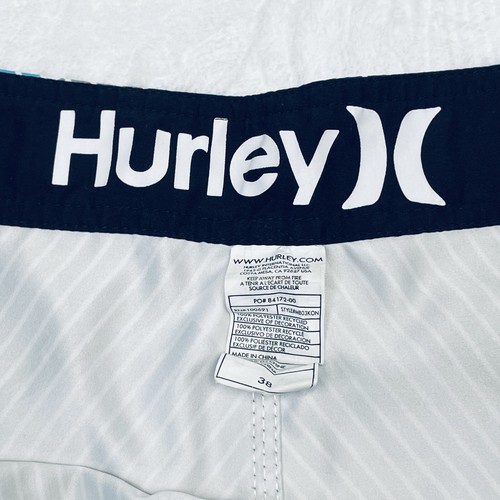 Hurley Shorts Mens Tagged 38 Waist Black Blue Gray White Plaid Drawstring - Picture 3 of 11