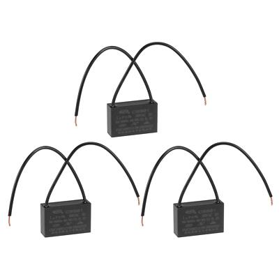 Metallized Film Ceiling Fan Capacitor CBB61 1uF 350V AC 2 Wires 3Pcs