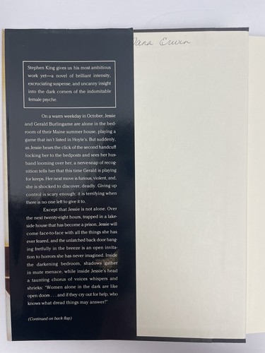 Stephen King Gerald's Game Hardcover Book 1992 BC Edition Gutter Code MP11X - Picture 4 of 7
